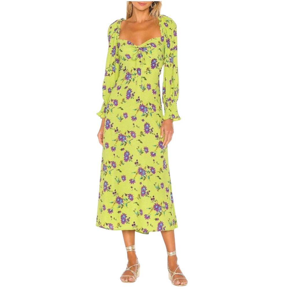 Faithfull The Brand Mathilde Floral Midi Dress Size 4